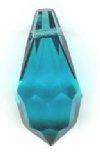 1 9x18mm Preciosa Blue Zircon Round Cut Drop